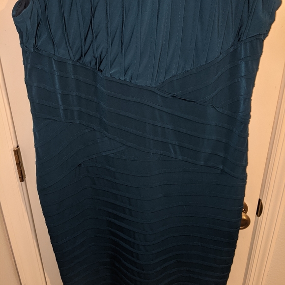 NWOT Ashley Stewart 20 Ribbed Teal Career Dress - Picture 3 of 4